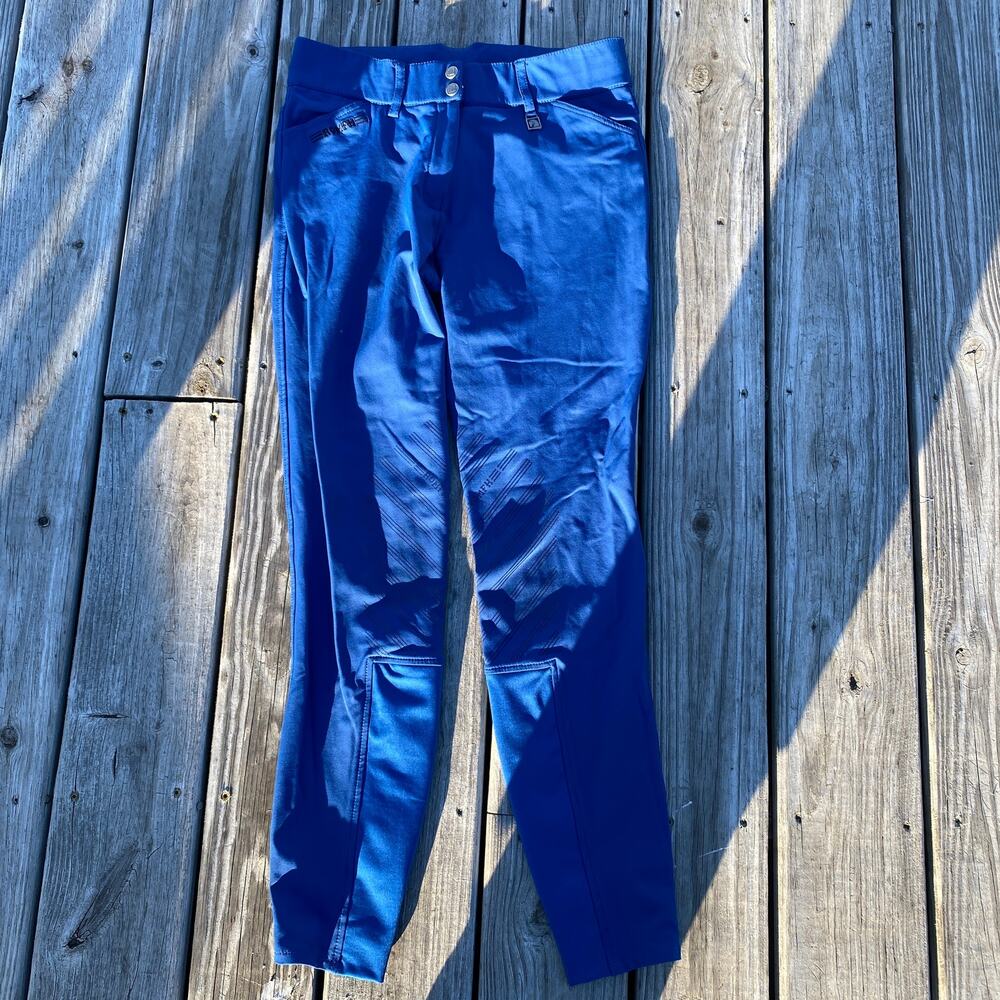 ROMFH Equestrian Horseback Riding Breeches - Blue - Size 28L